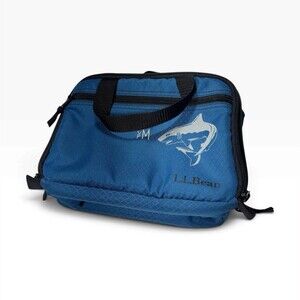 L.L.Bean Insulated Zip Soft Lunch Bag Kids/Teens Blue/Black Fish Theme